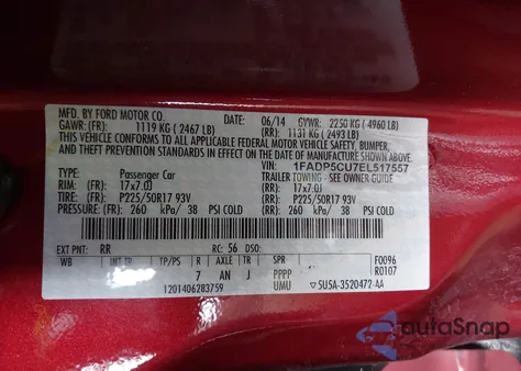 2014 Ford C-Max Energi Sel из США, поврежденный, VIN 1FADP5CU7EL517557